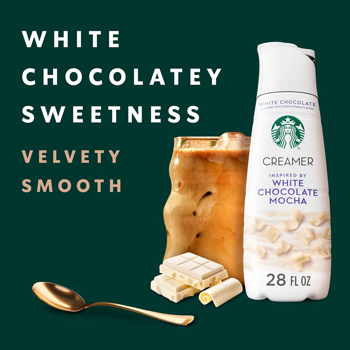 Starbucks White Chocolate Mocha Liquid Coffee Creamer – 28 fl oz Bottle